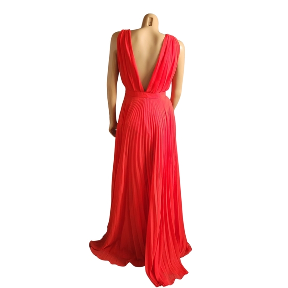 Pleated Red Maxi Dress Size 6 - Picture 4 of 4
